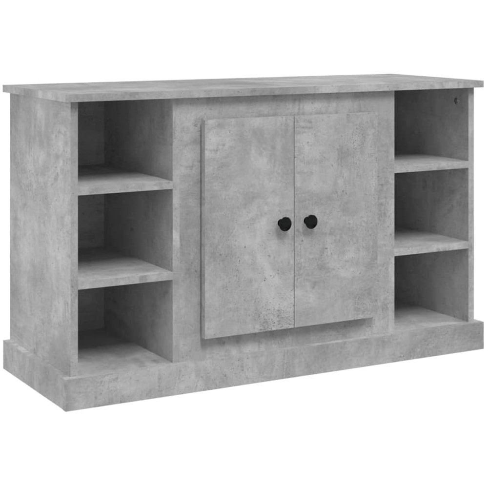 vidaXL 2 Door 6 Shelf Concrete Grey Wooden Sideboard Image 2