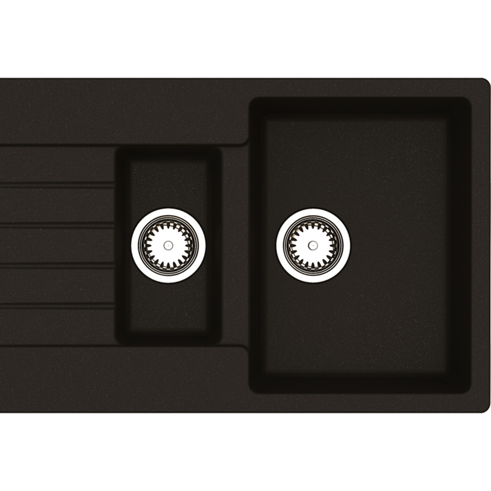 Reginox Harlem 15 BS Black Silvery 1.5 Granite Sink  500 x 1000mm Image 2