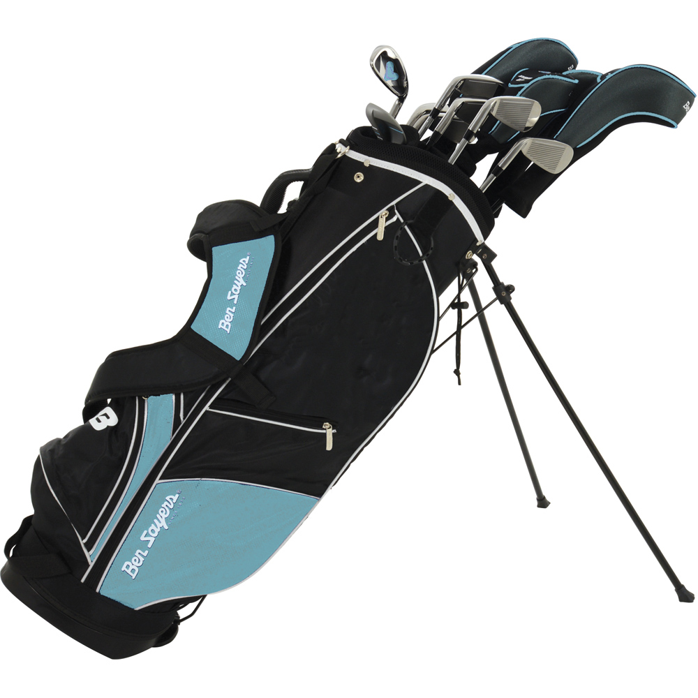 Ben Sayers M8 6 Club Package Set with Sky Blue Stand Bag Graphite YRH LRH Image 1