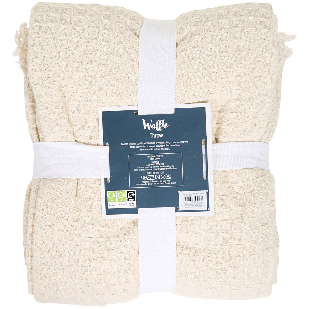 Waffle Cotton Throw Natural Image 3