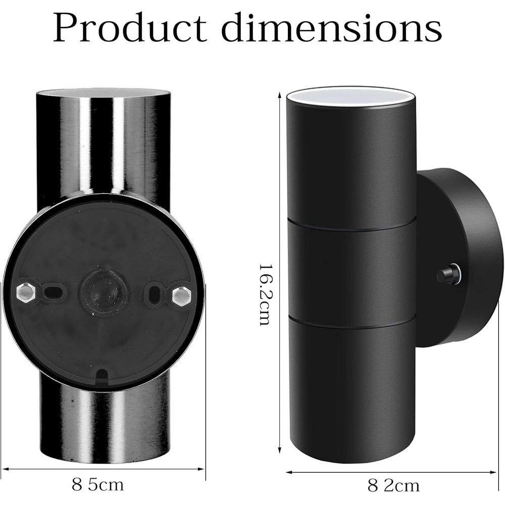 ATEK GU10 Black Aluminium Exterior Sconce Up Down Outdoor Wall Light Image 6