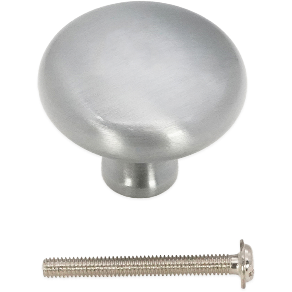 Spira Brass Mushroom Satin Chrome Large 38mm Cupboard Knob Image 4