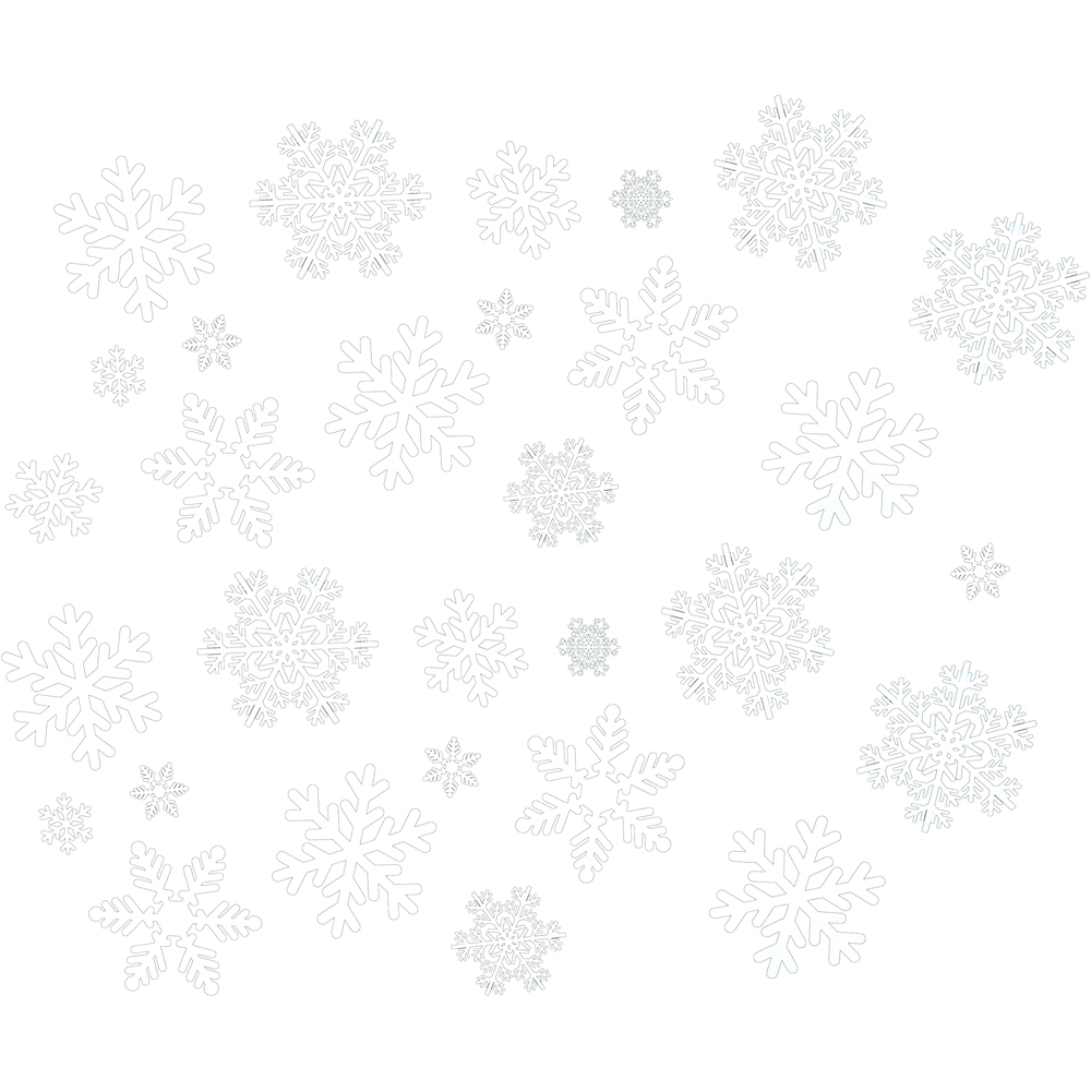 Xmas Haus 144 Piece Snowflake Window Sticker Set Image 1