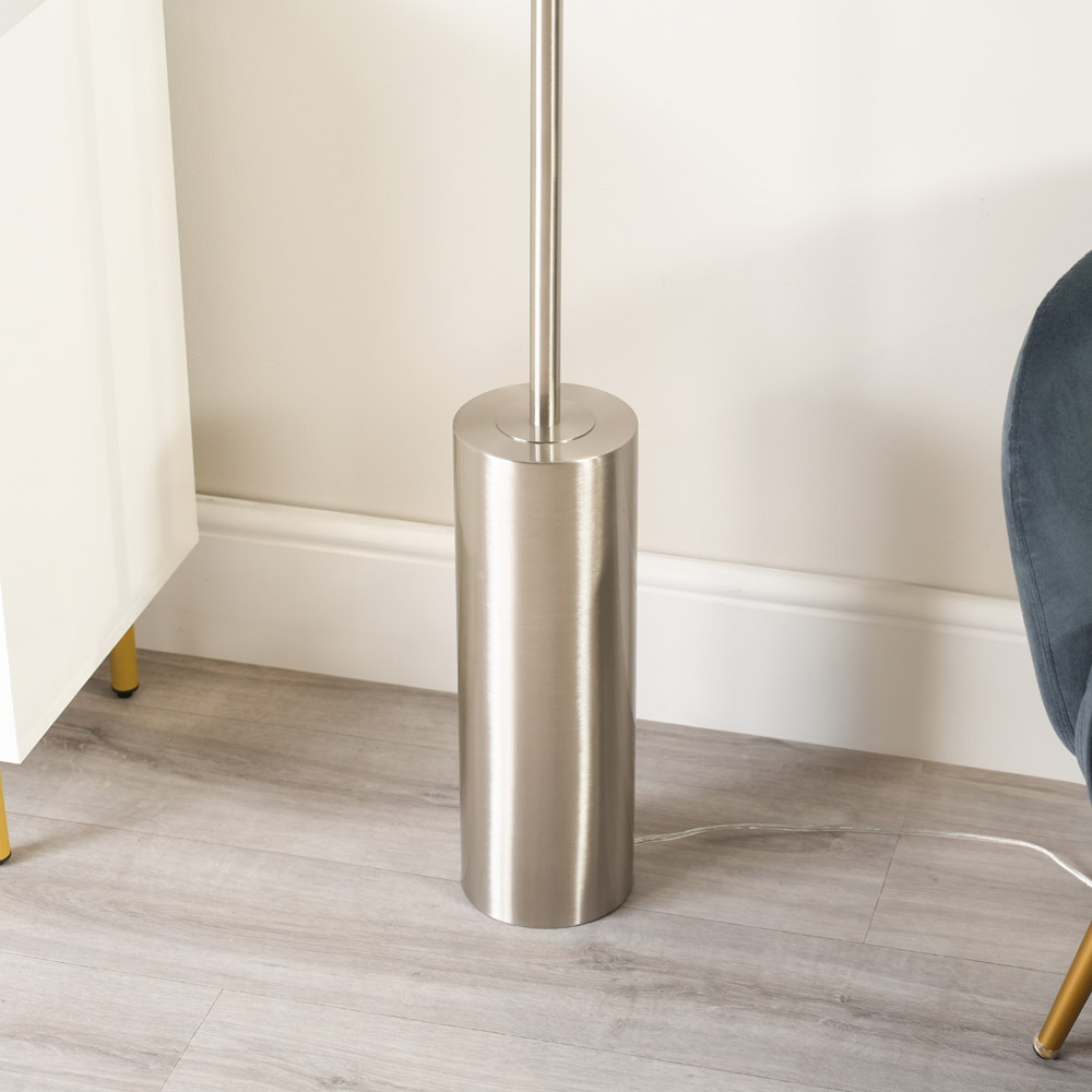 ValueLights Lexy Grey Shade Chrome LED Floor Lamp Image 3