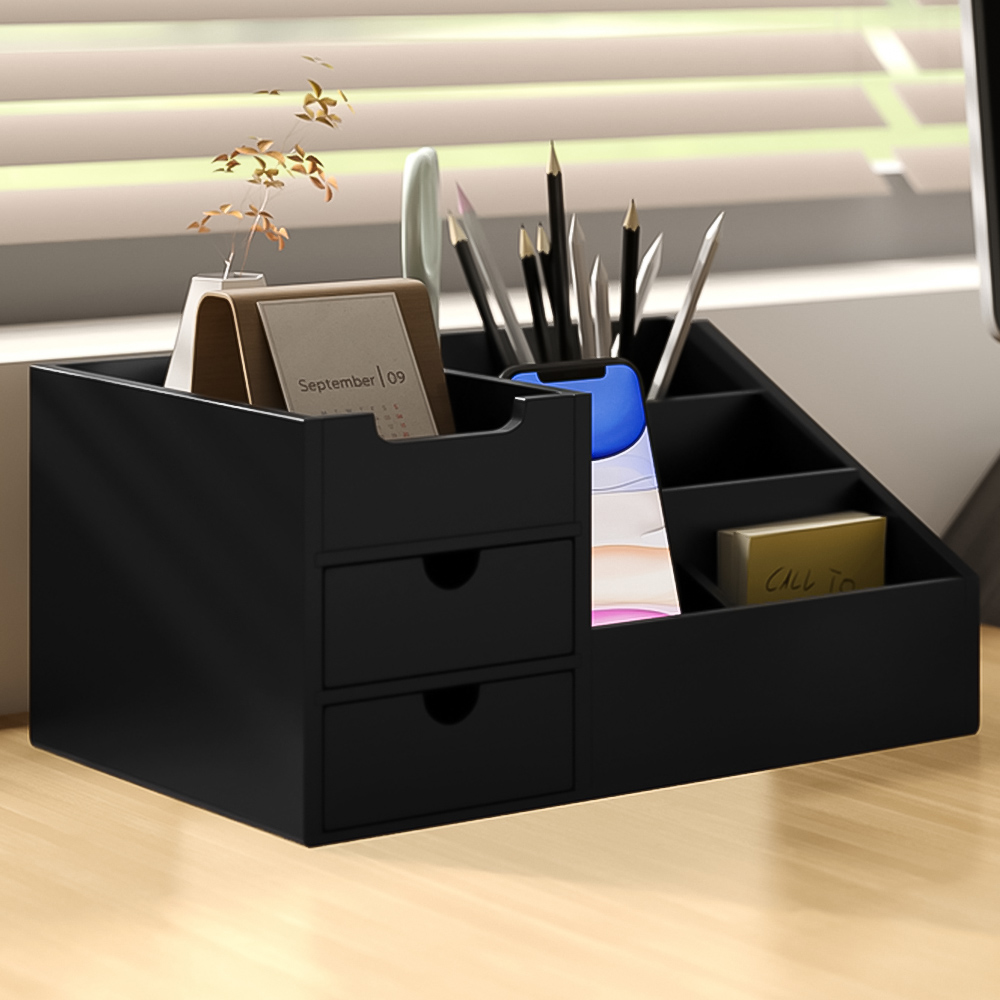 HOMCOM 2 Drawer Black Multi-Function Storage Caddy Image 2