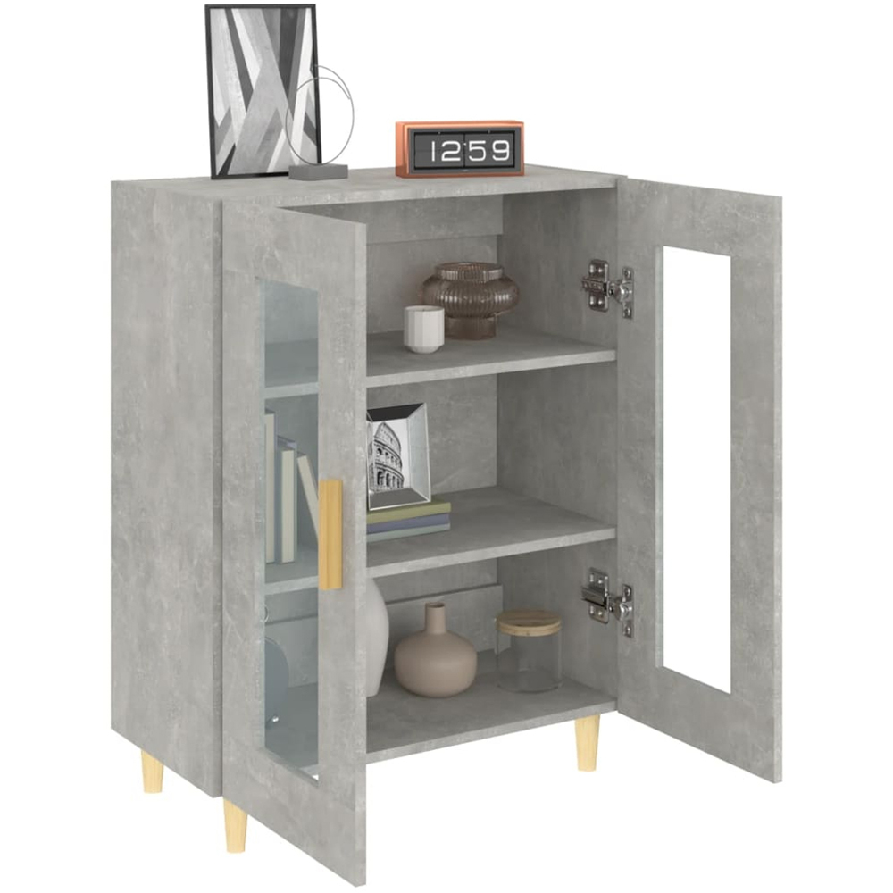 vidaXL 2 Glass Door Concrete Grey Sideboard Image 3