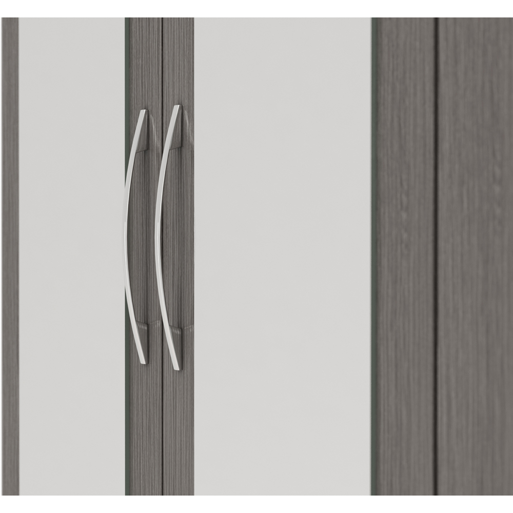 Seconique Nevada 4 Door 2 Drawer Black Wood Grain Mirror Wardrobe Image 5