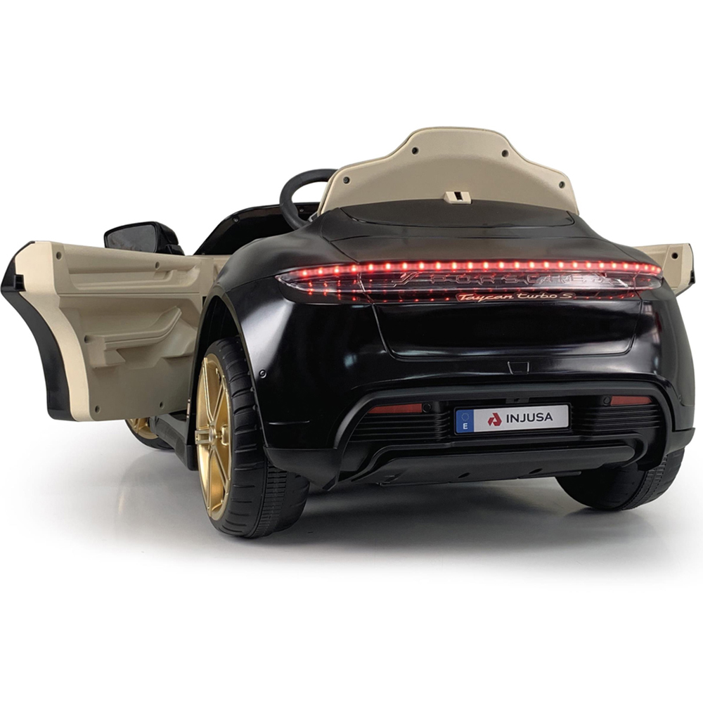 Injusa Black 12V Electric Porsche Taycan Turbo S Kids Ride On Image 6