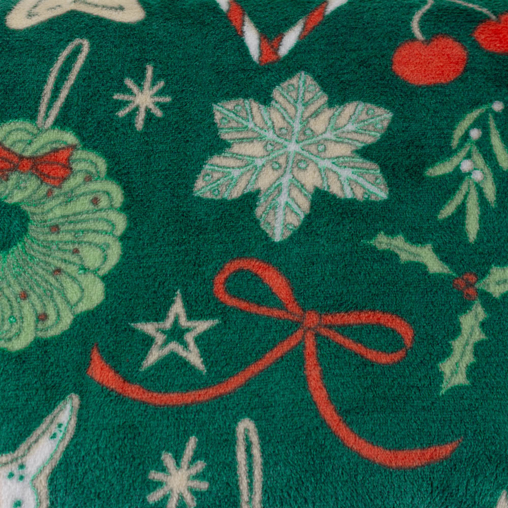 Duvet Day Emerald Festive Treats Printed Fleece Throw 130 x 150cm Image 4