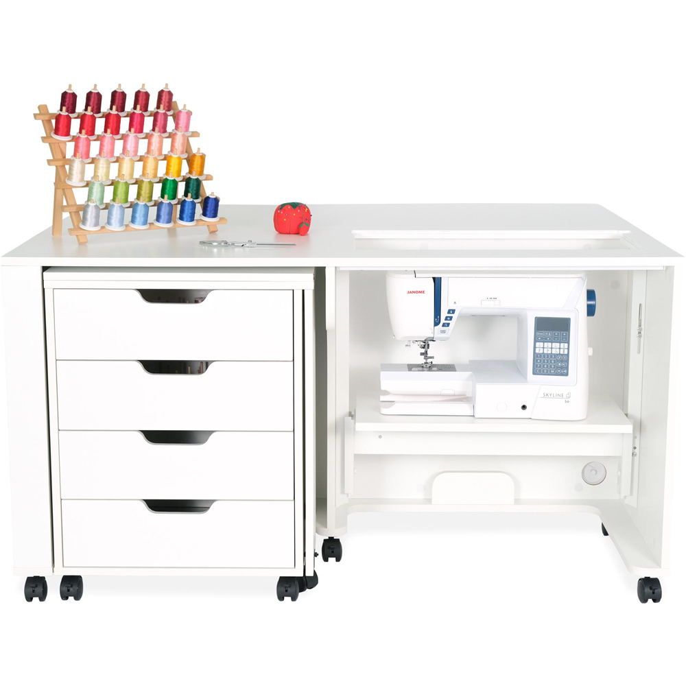 Arrow Cabinets Laverne and Shirley 451 4 Drawer White Fold-Away Sewing Cabinet Image 5