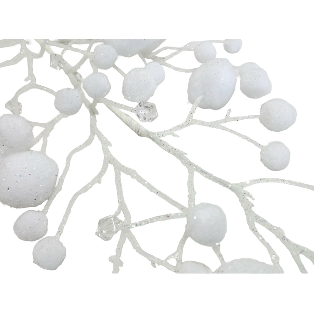 Pom Pom and Jewelled Spray White Image 2