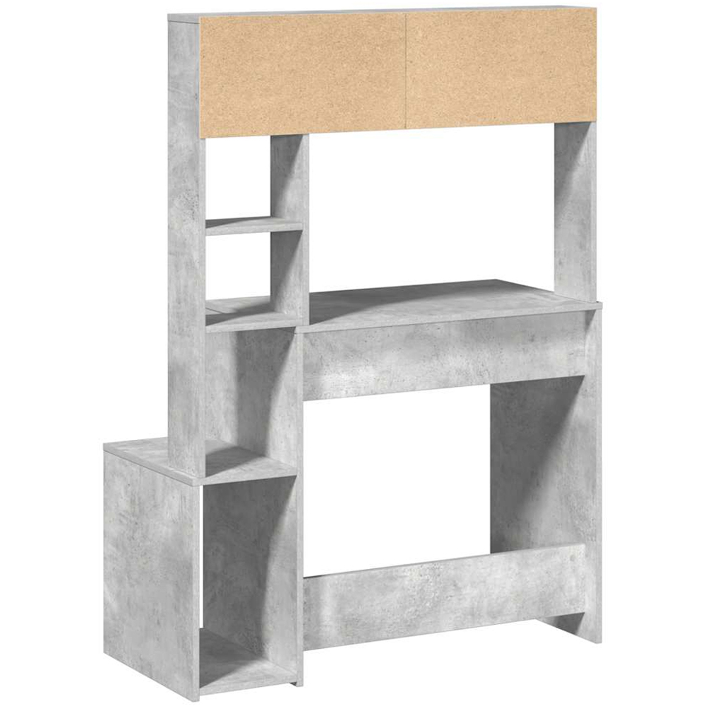 vidaXL 6 Shelf Study Desk Concrete Grey Image 5