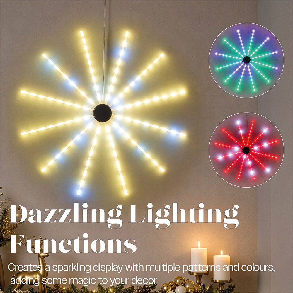 Xmas Haus 96 Multicolour LED Hanging Windmill Meteor Light Christmas Decoration 60cm Image 4