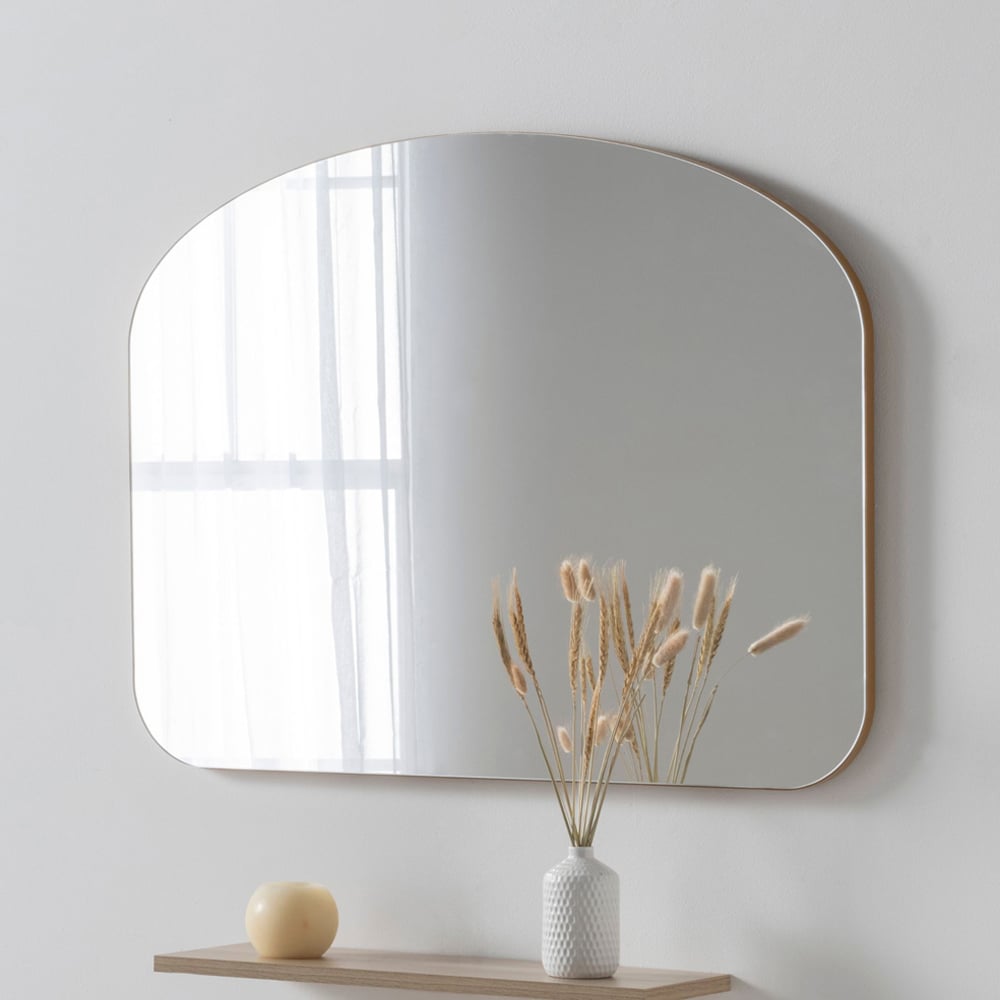 Yearn Gold Soho Curved Arch Overmantle Mirror 70 x 92cm Image 2