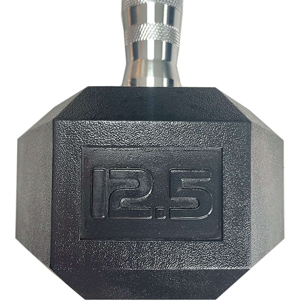HXGN Pro Hex Black Dumbbell 12.5kg 2 Pack Image 5