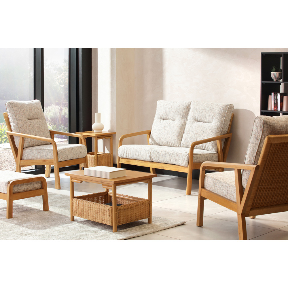 Desser Dubai 4 Seater Light Oak Natural Rattan Farrow Sofa Set Image 5