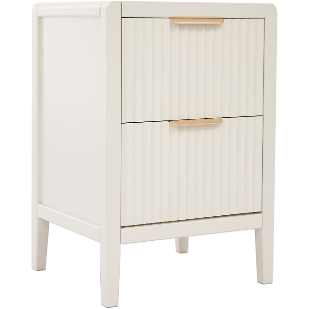 Castel 2 Drawers White Bedside Table Image 2