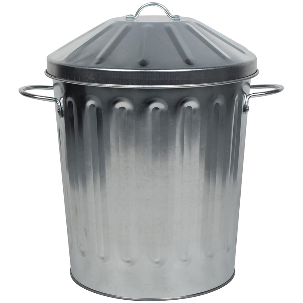 Arboria Garden Decor Galvanised Dustbin Image 1