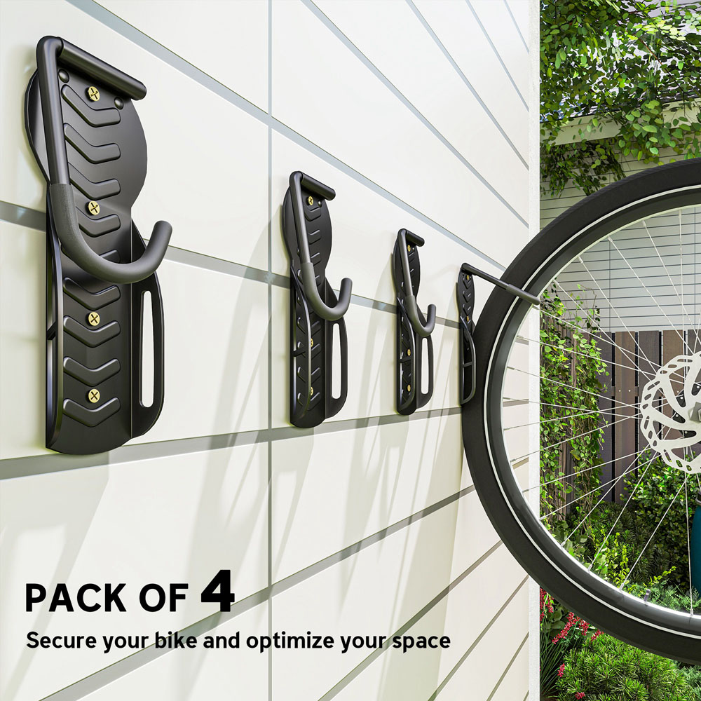 SPORTNOW Heavy Duty Wall Mounted Bike Rack with 4 Pack Image 5