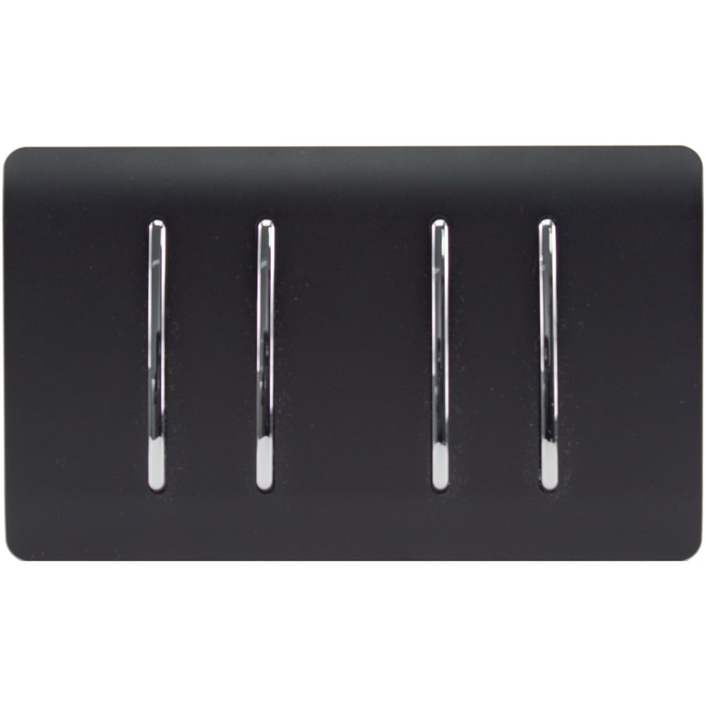 Trendi Switch 4 Gang 10amp 1 or 2 Way Matte Black Light Switch Image 1
