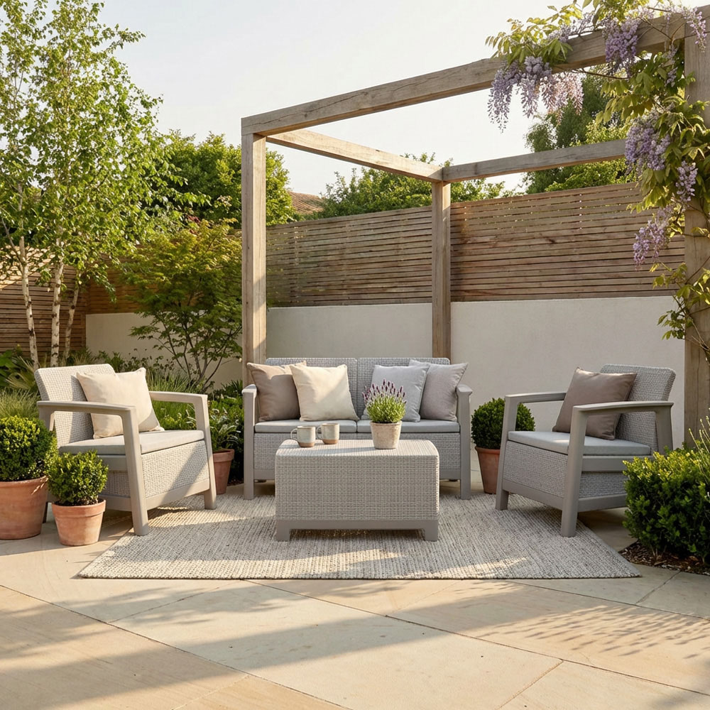 Keter Scandi Set with Storage Table Natural Image 1