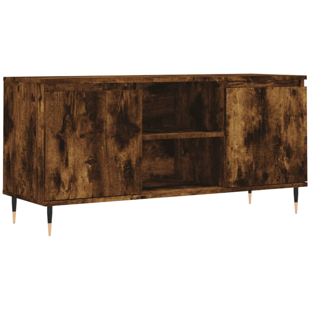 vidaXL 2 Door 2 Shelf Smoked Oak TV Cabinet Image 2