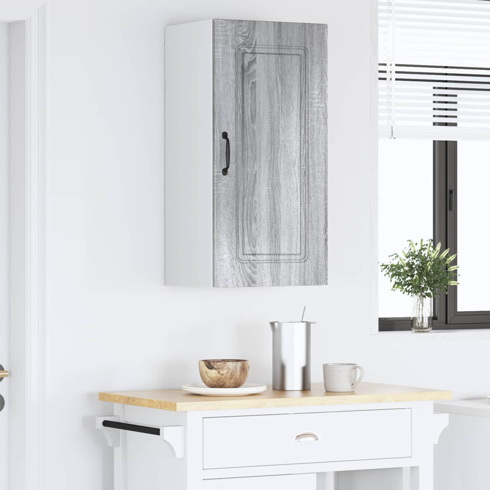 vidaXL Kalmar Single Door Grey Sonoma Wall Kitchen Cabinet Image 9