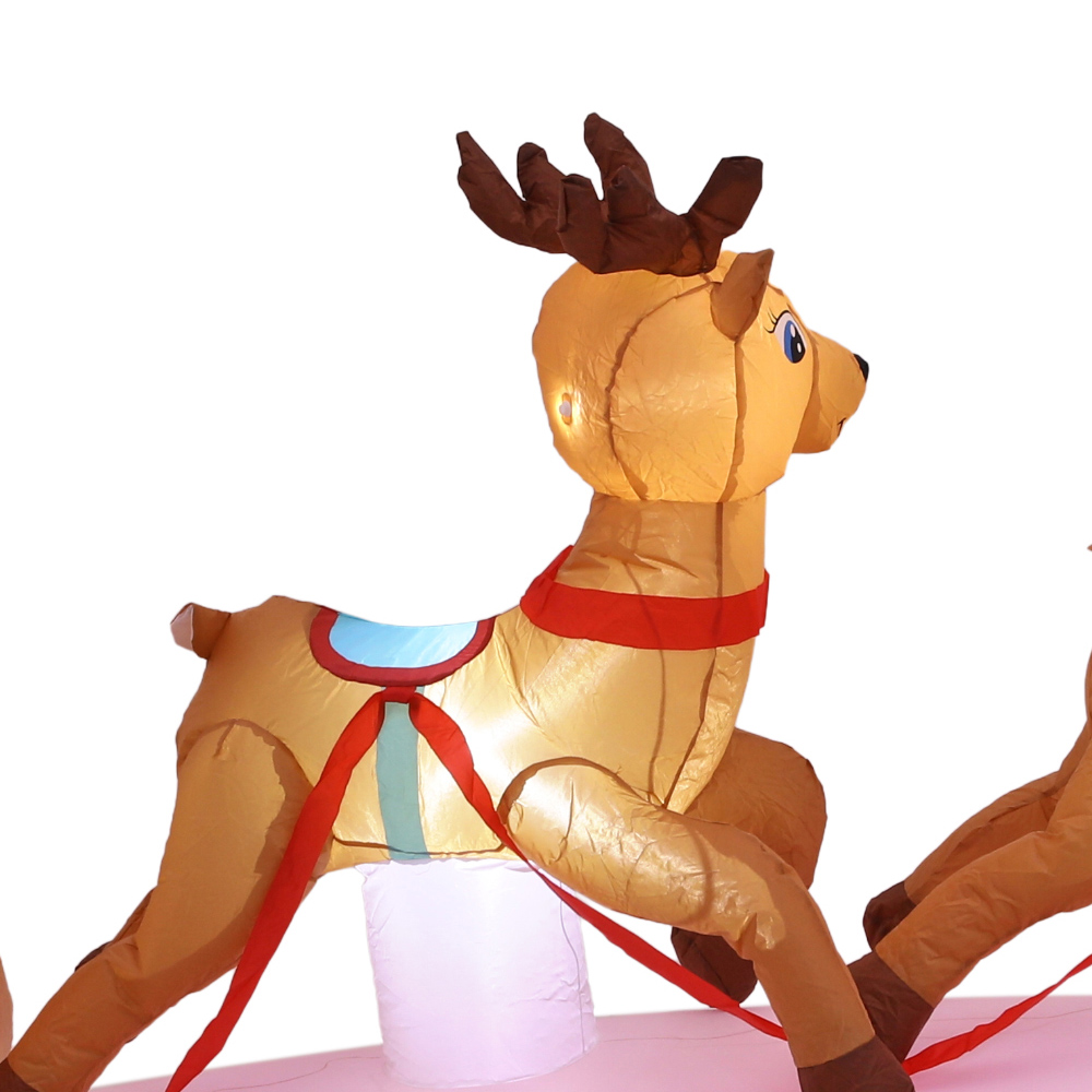 Living and Home Inflatable Santa and Rudolf Christmas Decoration with Lights 13ft Image 4