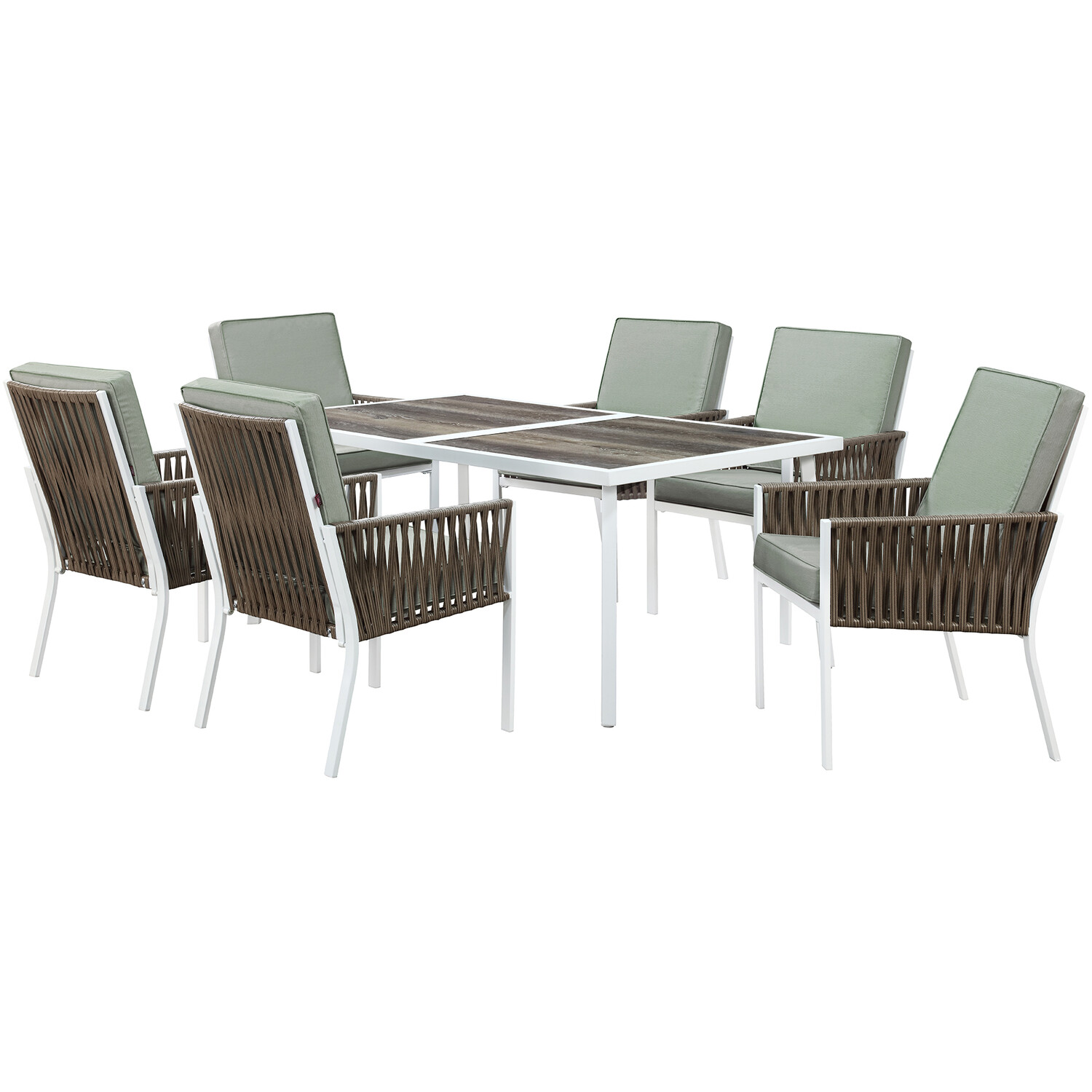 Malay Mayfair 6 Seater Dining Set Sage Image 2