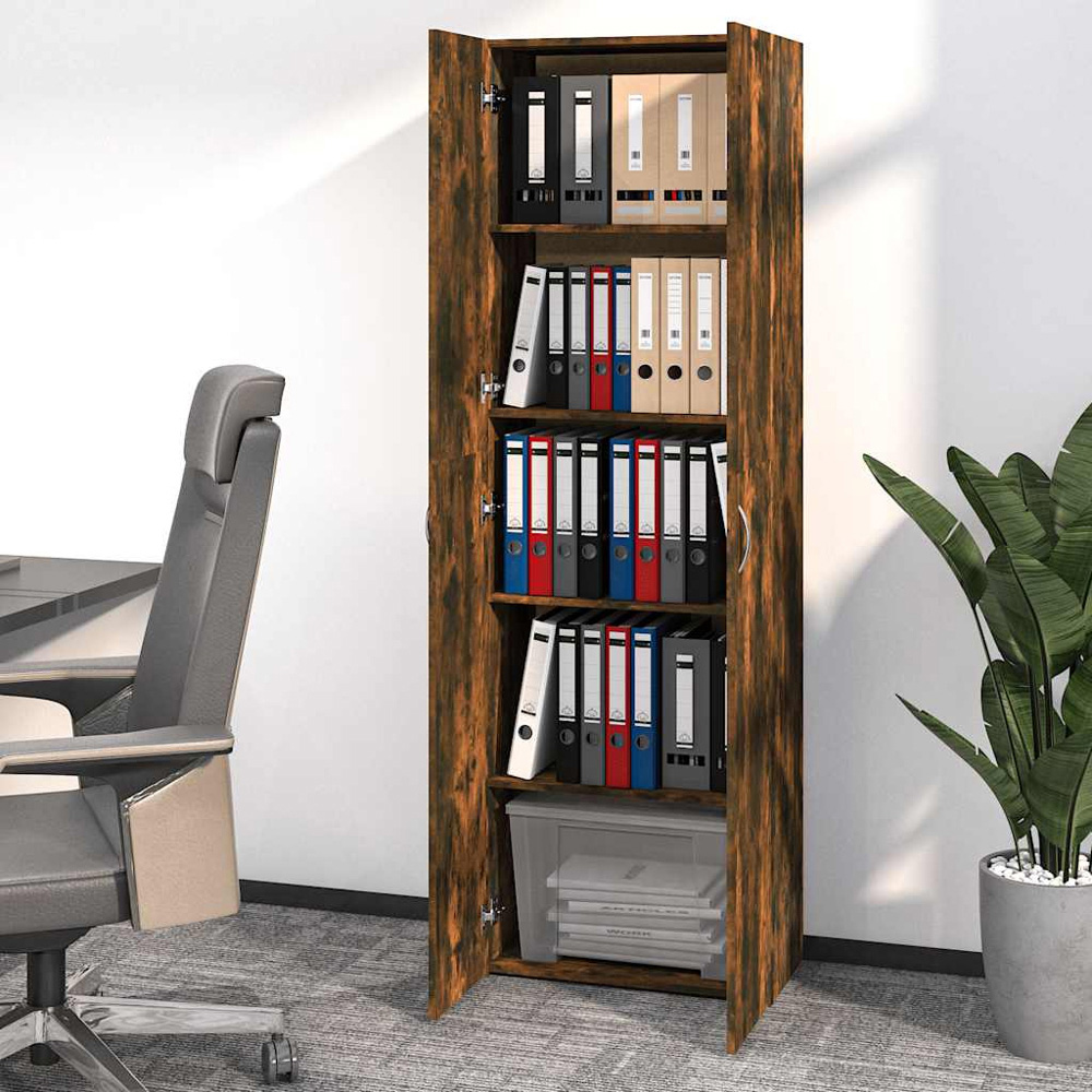 vidaXL 2 Door Smoked Oak Office Cabinet Image 7