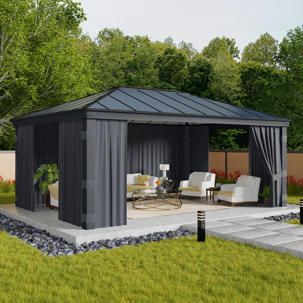 Palram Canopia Dallas 4.2 x 6m Gazebo Curtain 4 Pack Image 1