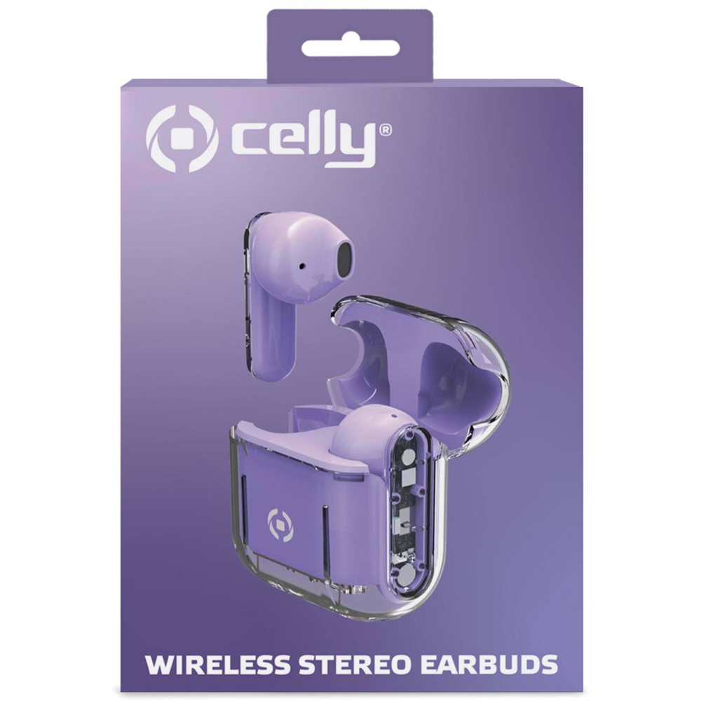 Celly Sheer Violet Wireless Stereo Earbuds Wilko