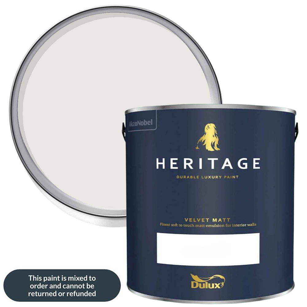 Dulux Heritage Walls and Ceilings Mallow White Velvet Matt Emulsion Paint 1L Image 1