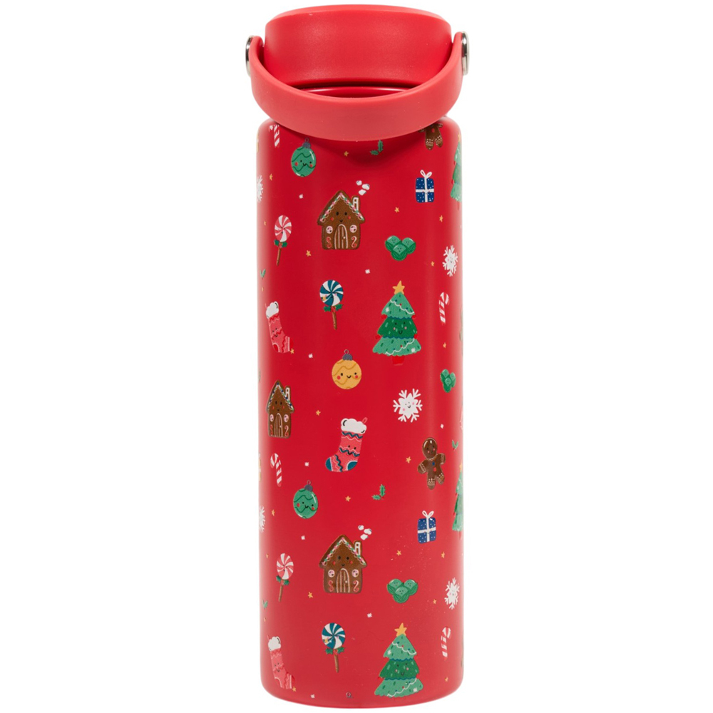 Cute Xmas Print Vacuum Bottle with Lid Image 6