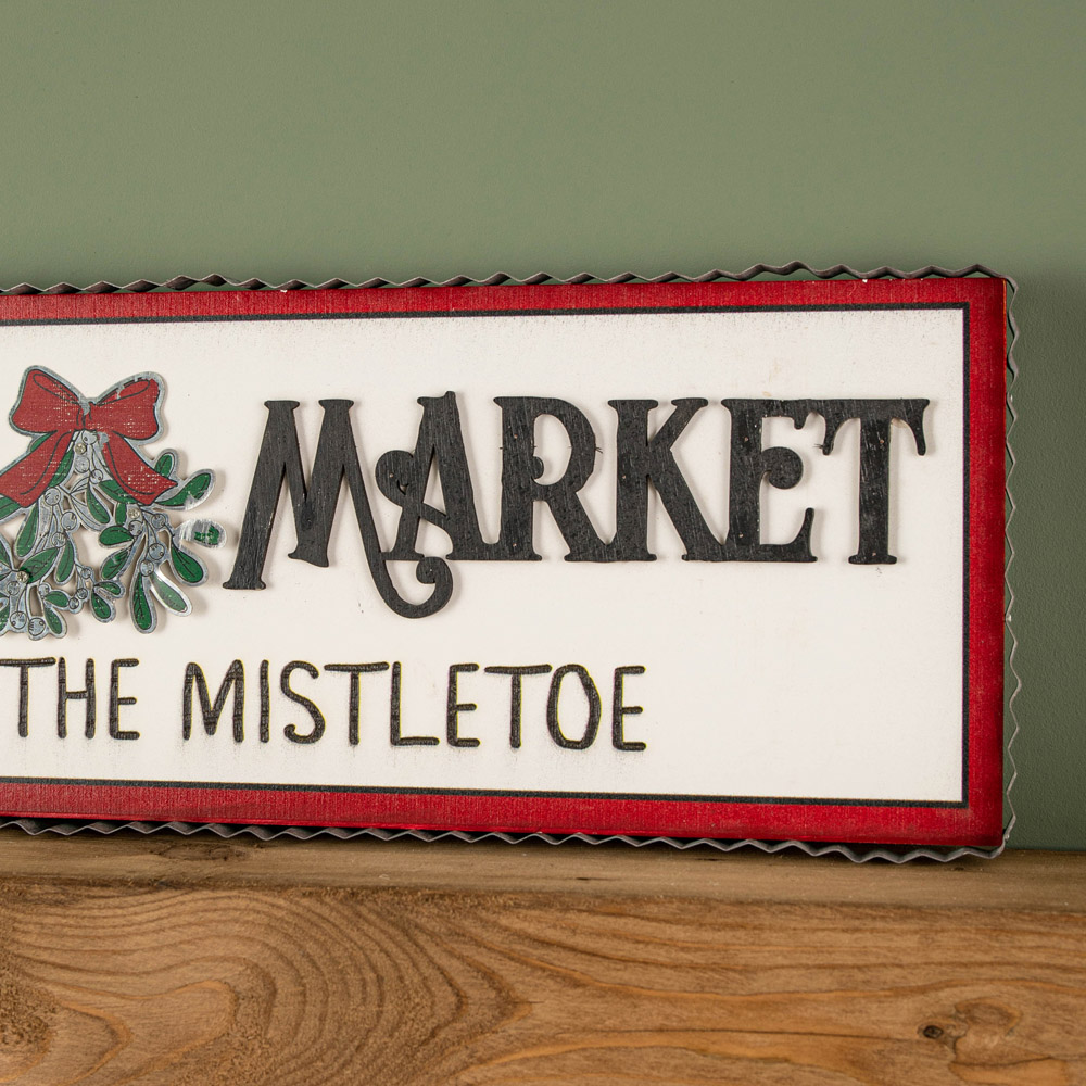 Samuel Alexander White Wooden Christmas Market Hanging Sign 2.9ft Image 5