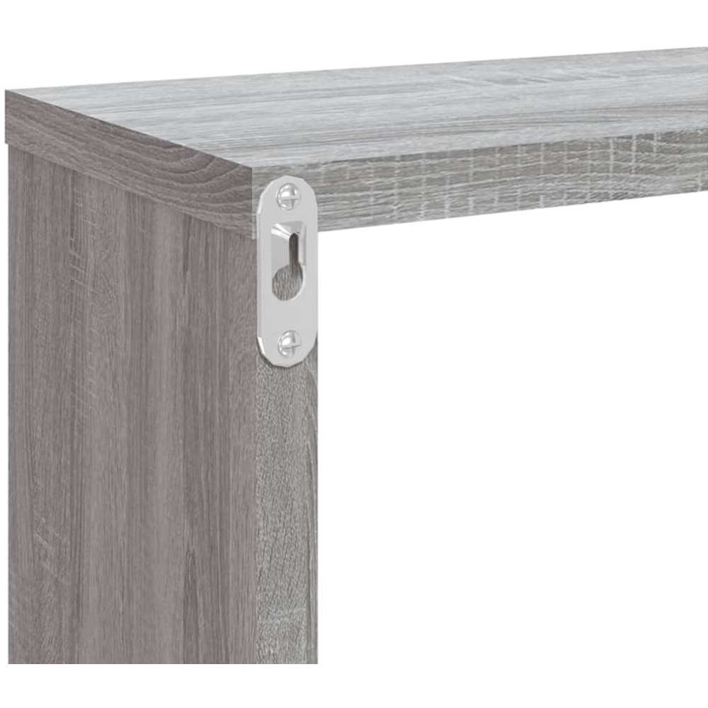 vidaXL 80 x 15 x 26.5cm Set of 2 Grey Sonoma Cube Wall Shelf Image 7