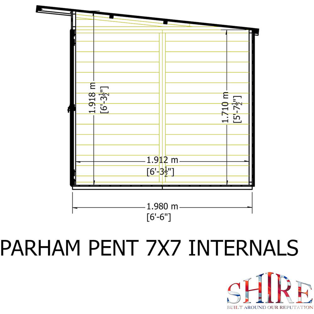 Shire Parham 7 x 7ft Shiplap Pent Garden Summerhouse Image 8