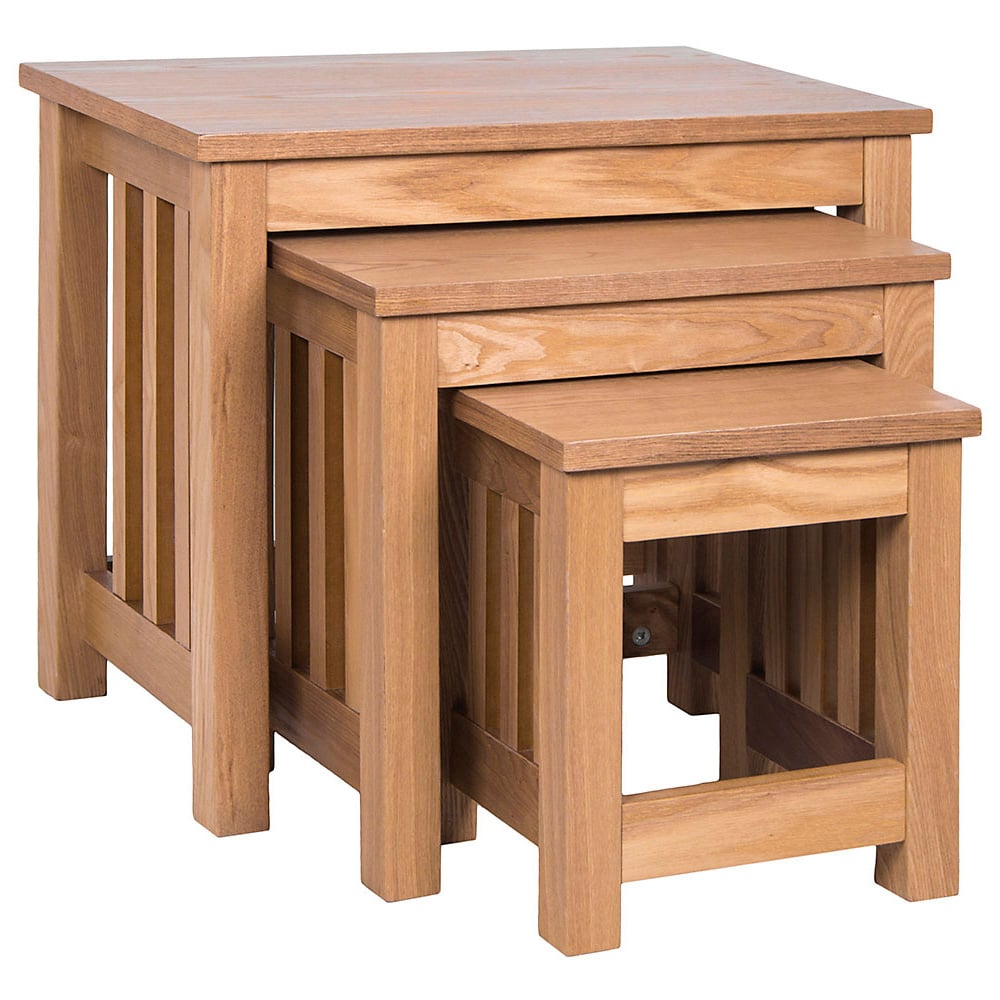 Vida Designs Ashton Pine Nest of Tables Set of 3 Image 2