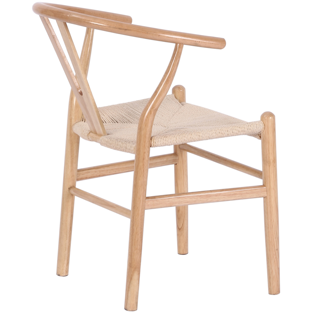 Furniture One Set of 2 Oak Rattan Ash Solid Wood Y-Shaped Dining Chair Image 6