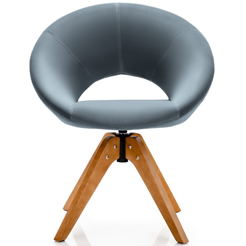 Costway Grey Velvet Swivel Accent Chair Image 2