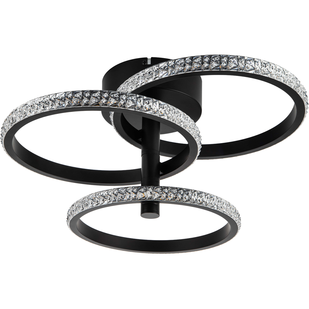 Cosylyte Cowen 3 Ring Matt Black Beaded LED Ceiling Light Image 1