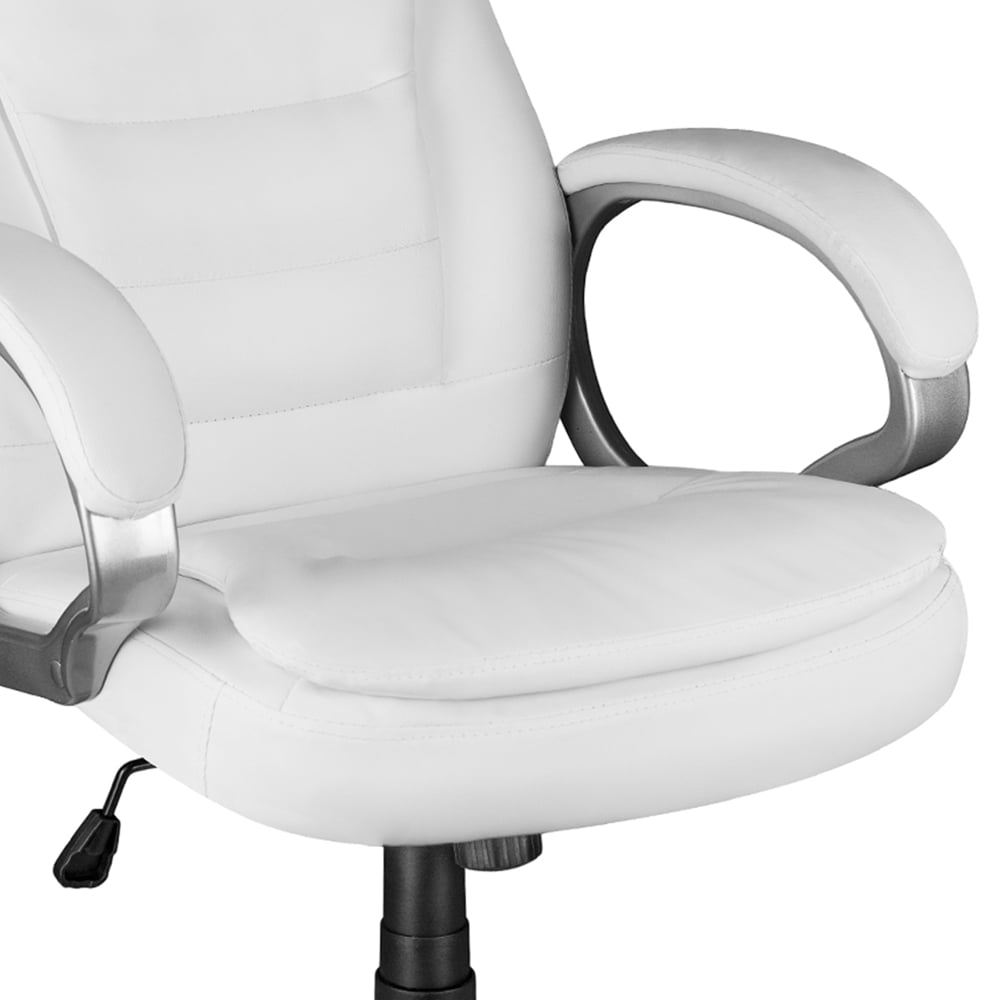 tectake Zulu White Office Chair with Padded Armrest Image 5