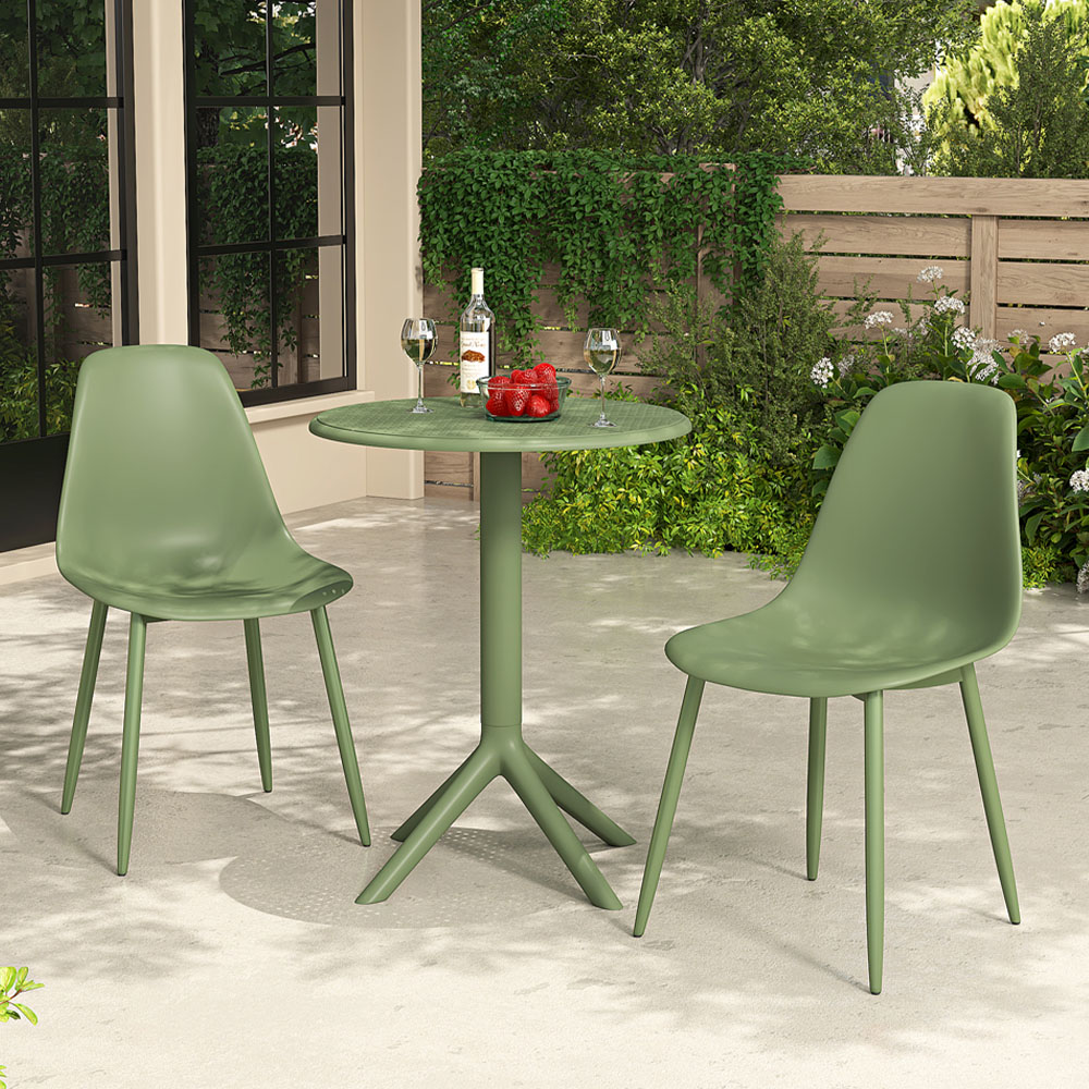 Core Products Rimini Cala 2 Seater Moss Green Bistro Table Set Image 1