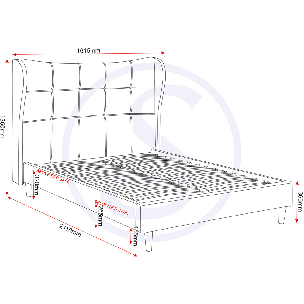 Seconique Verona Double Grey Fabric Bed Frame Image 9