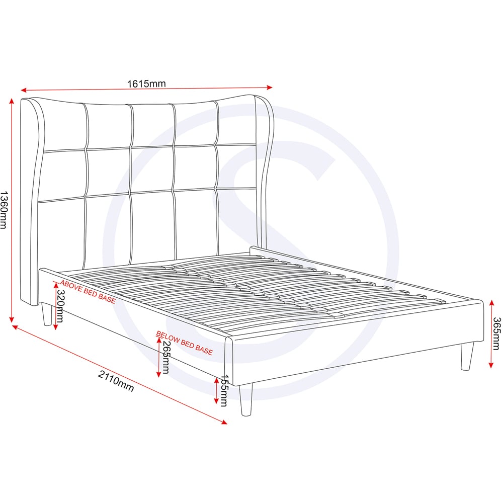 Seconique Verona Double Brown Fabric Bed Frame Image 9