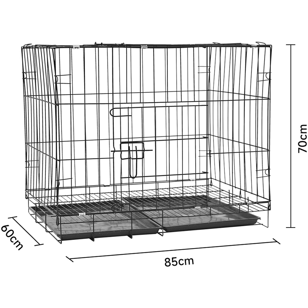 H&O Direct 2 Door Wire Dog Crate with Tray 85 x 60cm Image 7