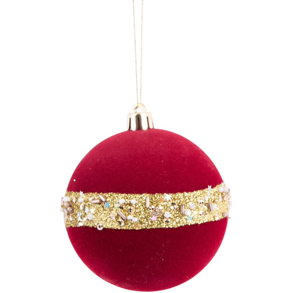 Pack of 35 Flocked Embellished Baubles Image 5