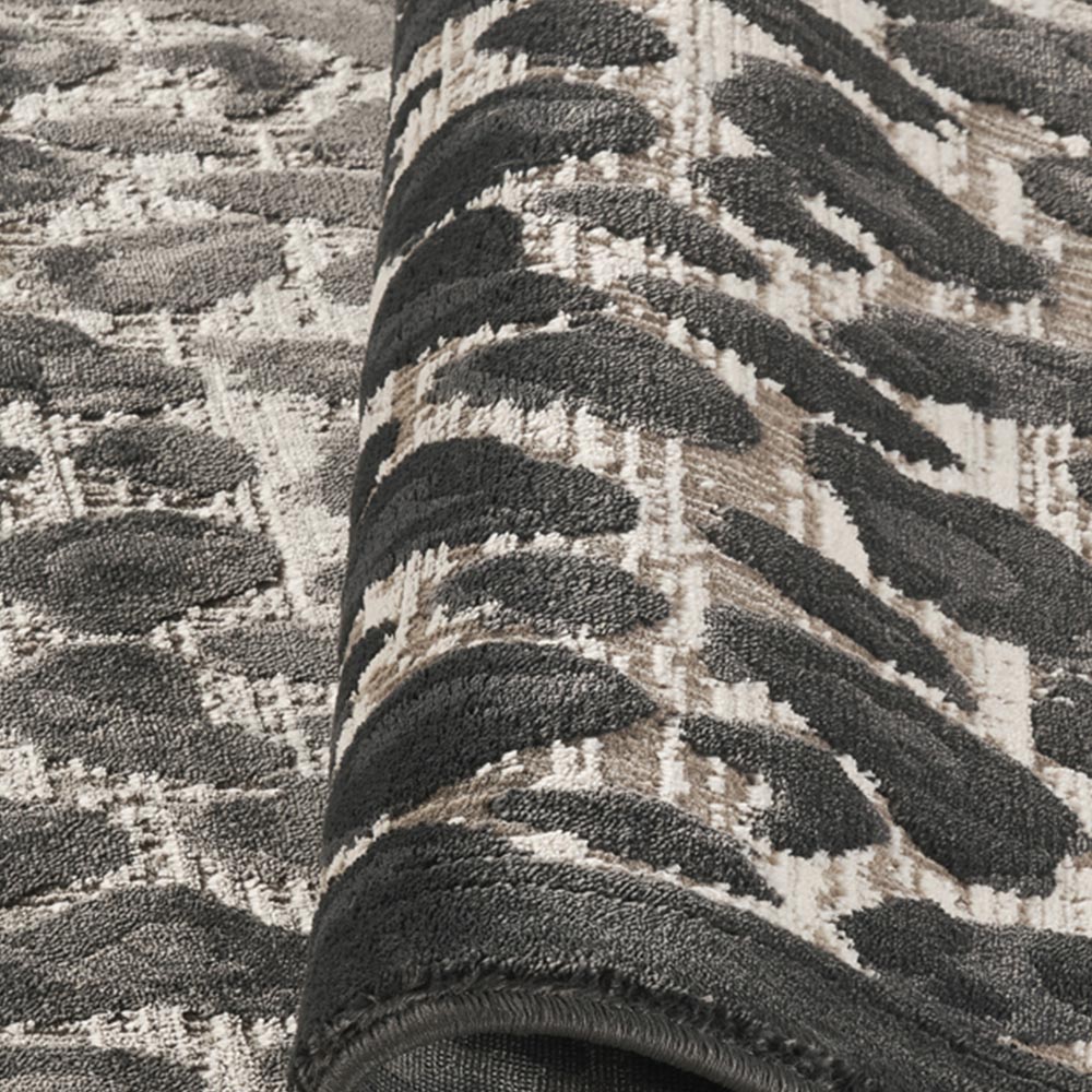 Mayfair Living Room Area Rug Metallic Sheen Contemporary Modern Leopard Design - Black 200cm x 290cm Image 3