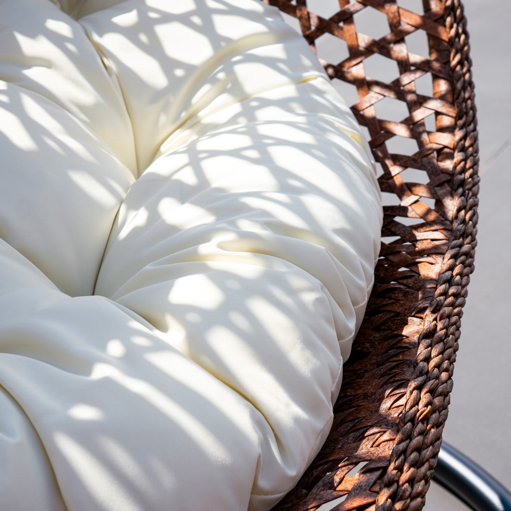 Artemis Home Sunbury Single Cream Rattan Effect Hanging Egg Pod Chair Image 2