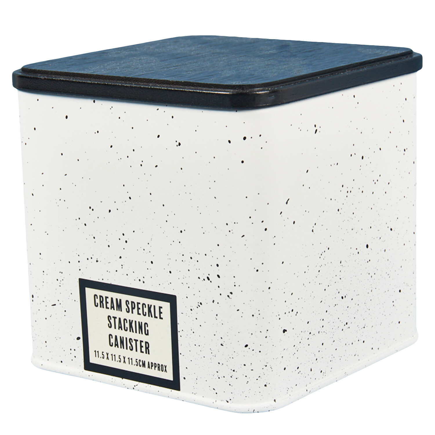 Cream Speckle Square Stacking Canister - Cream Image 2